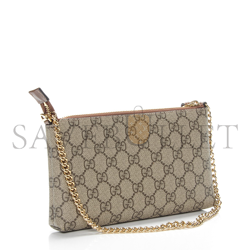 GUCCI GG SUPREME MONOGRAM WRIST WALLET BROWN 779791 (22.5*13*2.5cm)